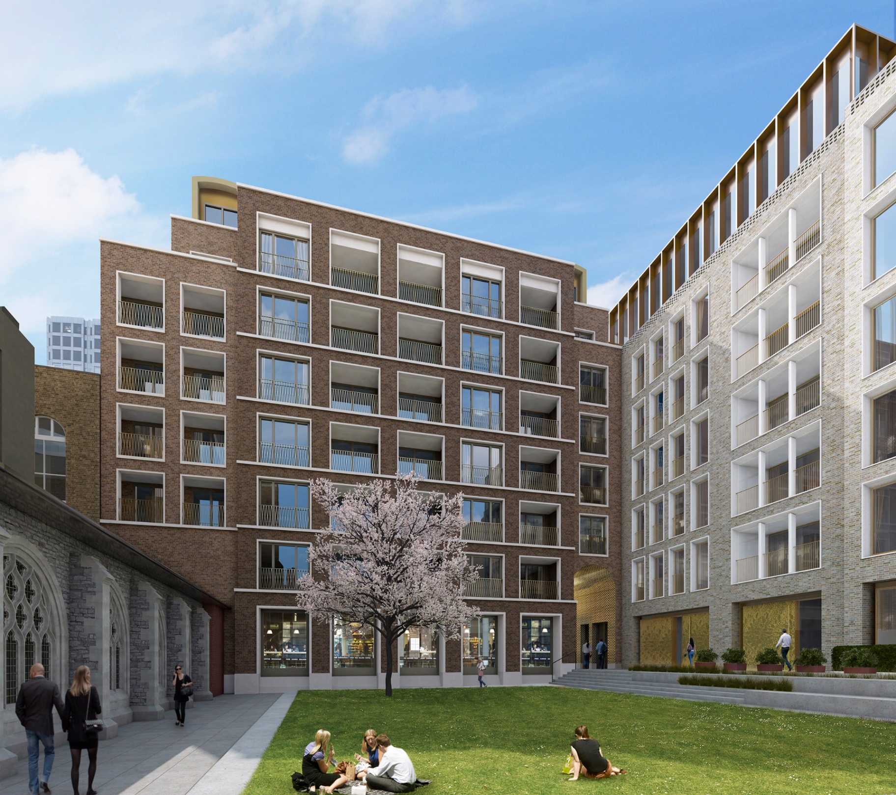 Barts Square — Aluminium Windows · Balcony Doors · Juliet Balconies · Feature Screens by Delta Facades in West Smithfield, City of London